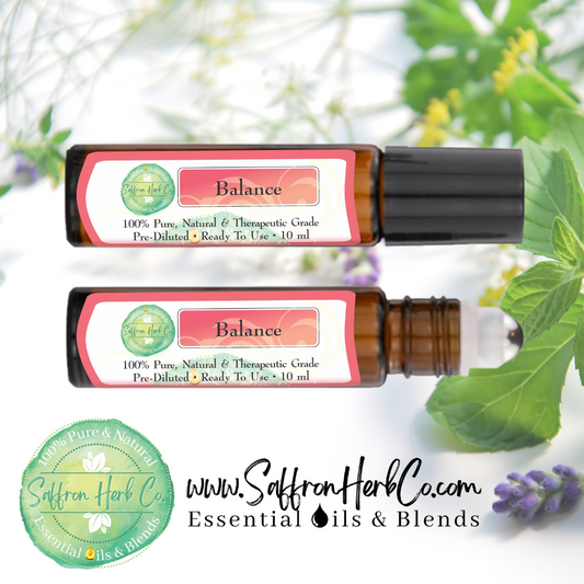 Balance Essential Oil Roller Bottle Blend • 100% Pure & Natural • Pre-Diluted • Ready To Use