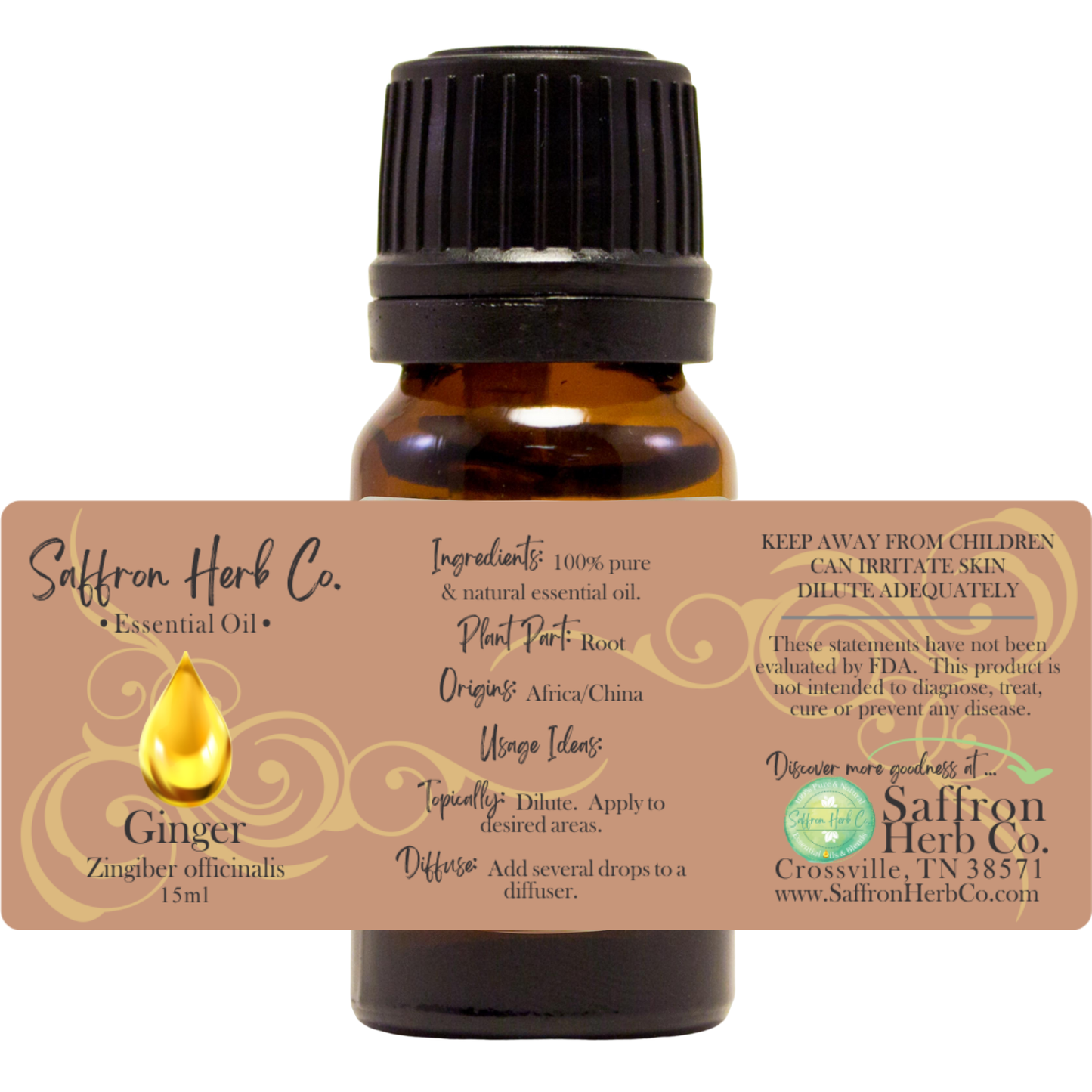 Ginger Roller Bottle Blend • Pre-Diluted • Ready To Use