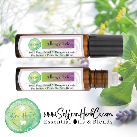 Allergy Trio™ Essential Oil Roller Bottle Blend • 100% Pure & Natural • Pre-Diluted • Ready To Use