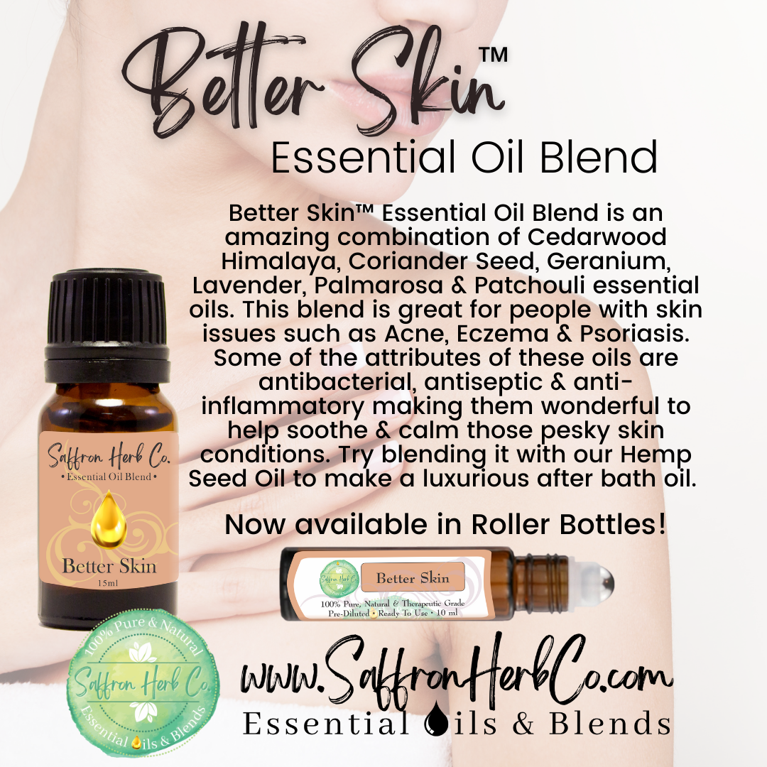 Better Skin™ Essential Oil Roller Bottle Blend • 100% Pure & Natural • Pre-Diluted • Ready To Use
