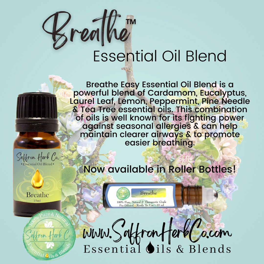 Breathe™ Essential Oil Roller Bottle Blend • 100% Pure & Natural • Pre-Diluted • Ready To Use