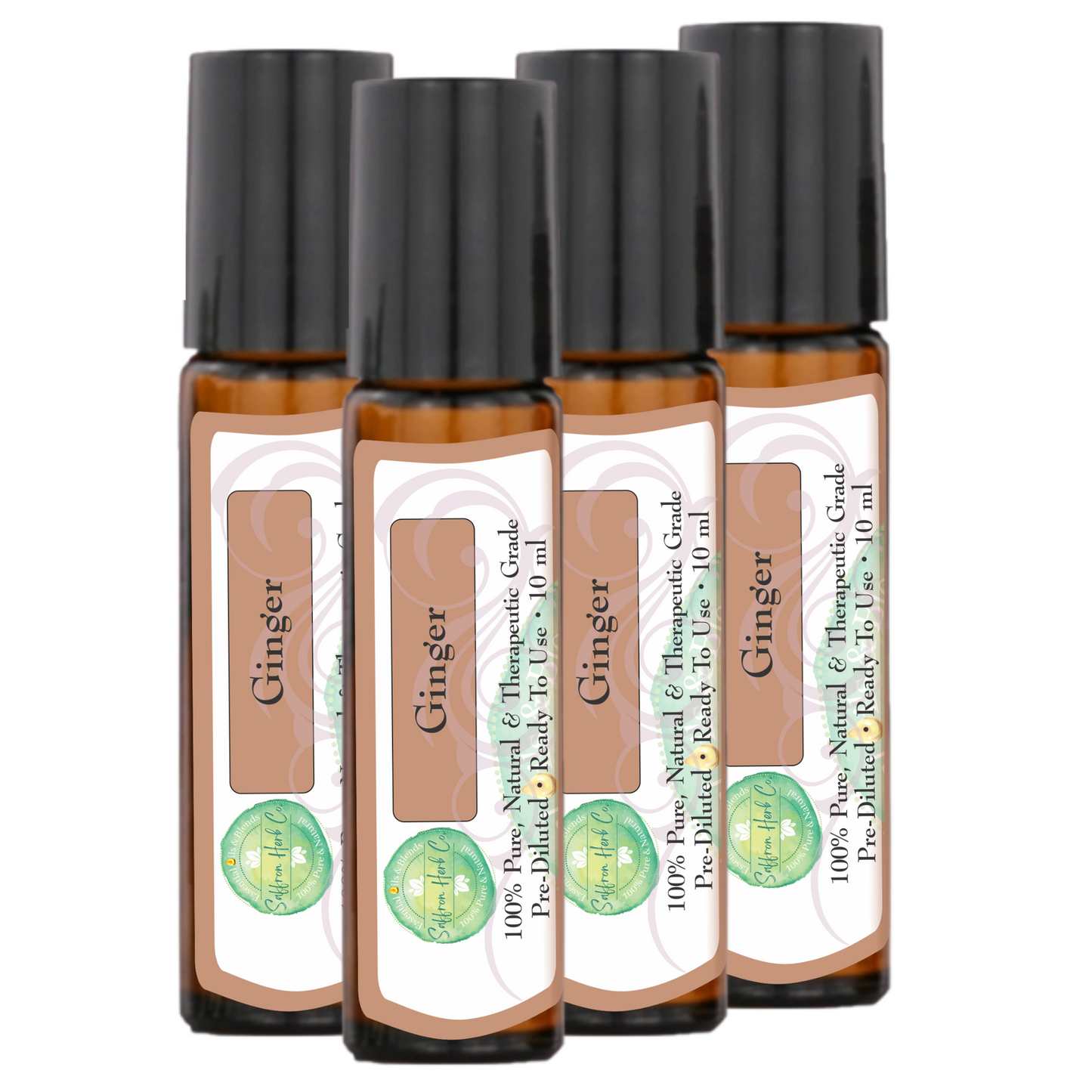 Ginger Essential Oil Roller Bottle Blend • 100% Pure & Natural • Pre-Diluted • Ready To Use