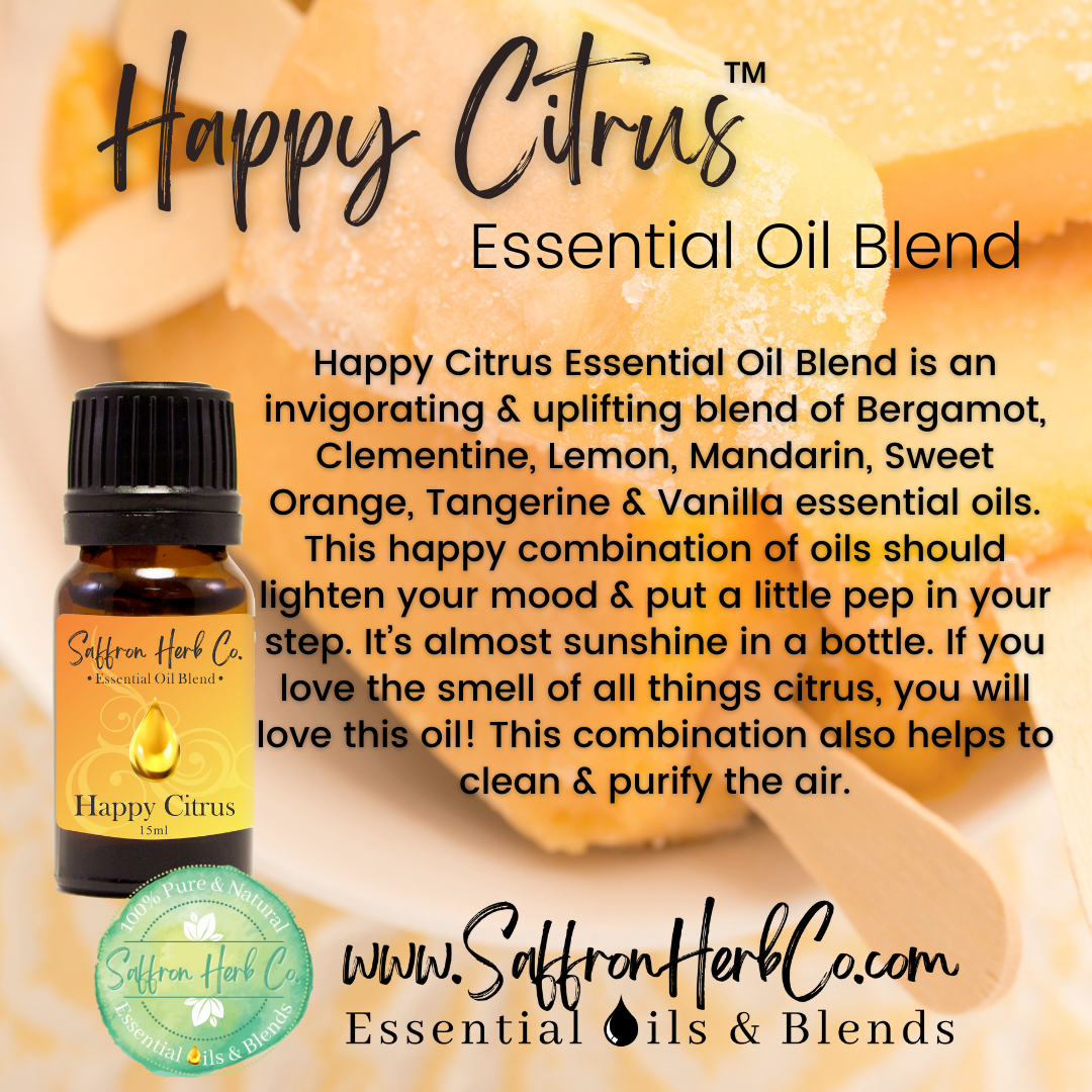 Happy Essential Oil Blend 2oz - Stress Relief, Mood Booster Citrus  Essential Oils with Peppermint Essential Oil
