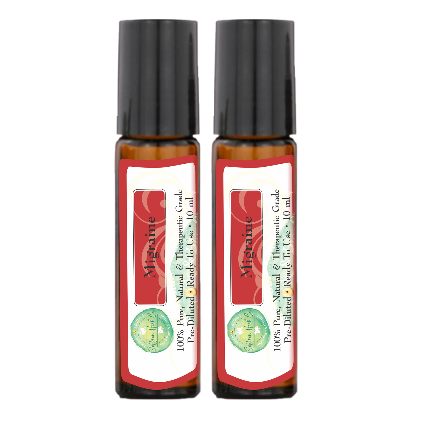 Migraine Essential Oil Roller Bottle Blend • 100% Pure & Natural • Pre-Diluted • Ready To Use