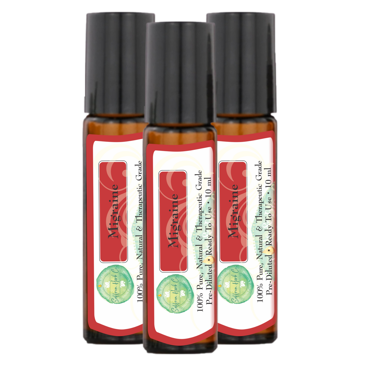 Migraine™ Essential Oil Roller Bottle Blend • 100% Pure & Natural • Pre-Diluted • Ready To Use