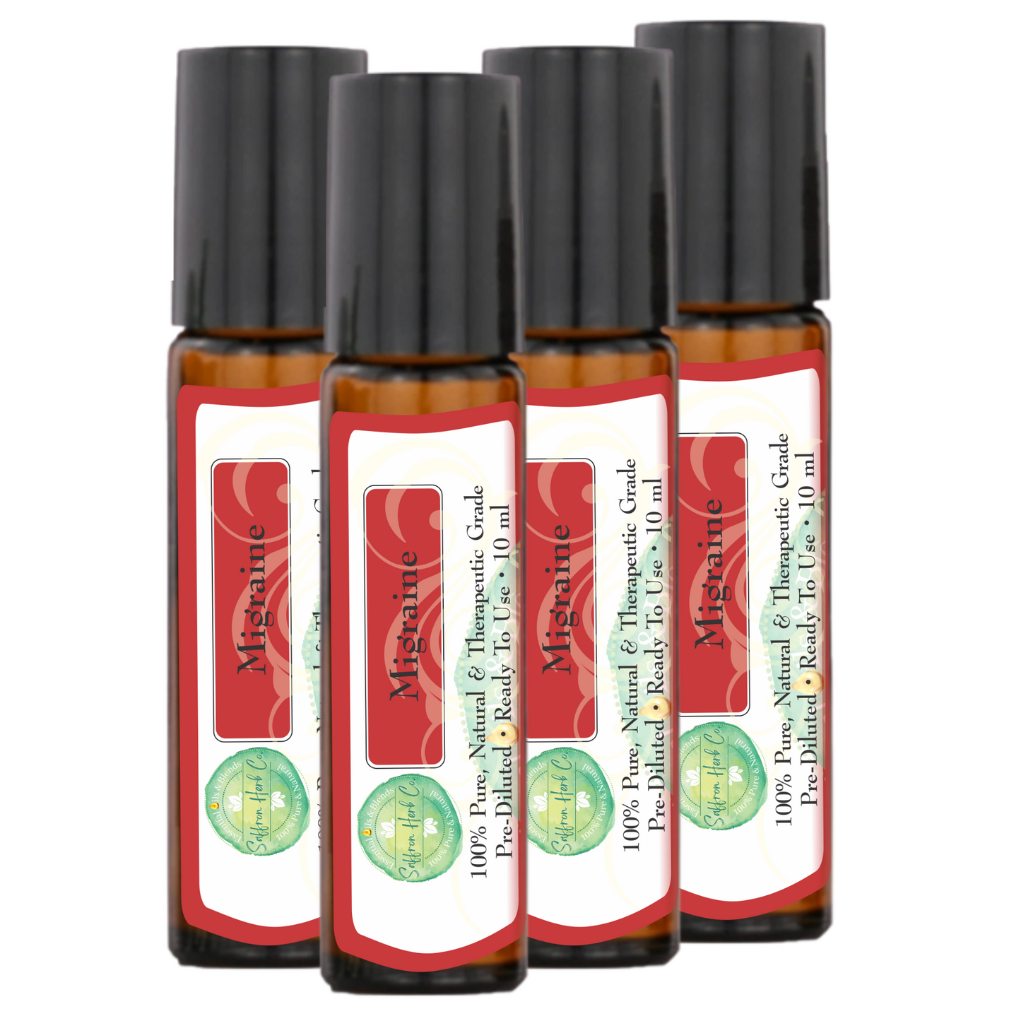 Migraine Essential Oil Roller Bottle Blend • 100% Pure & Natural • Pre-Diluted • Ready To Use