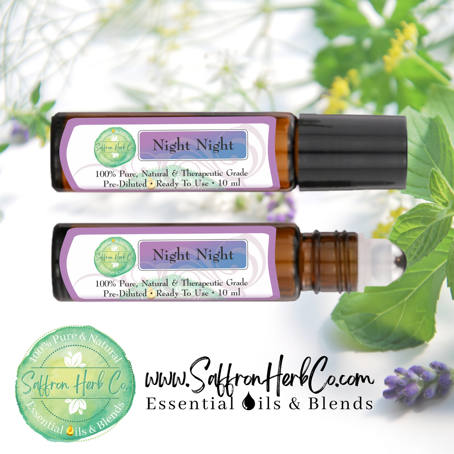 Night Night™ Essential Oil Roller Bottle Blend • 100% Pure & Natural • Pre-Diluted • Ready To Use