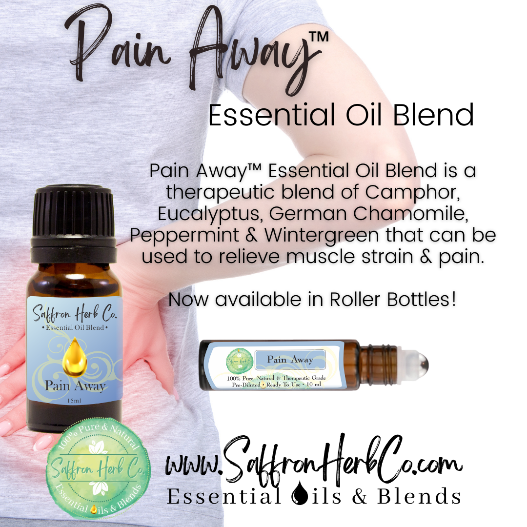 Pain Away™ Essential Oil Roller Bottle Blend • 100% Pure & Natural • Pre-Diluted • Ready To Use