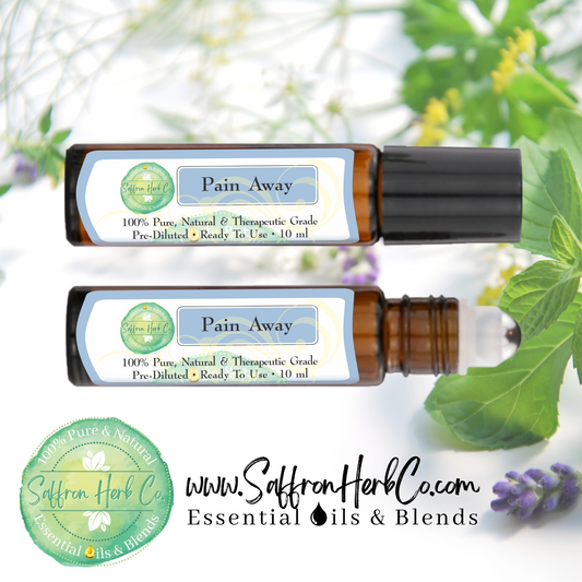 Pain Away™ Essential Oil Roller Bottle Blend • 100% Pure & Natural • Pre-Diluted • Ready To Use